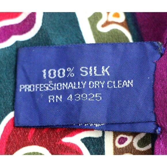 33.5"x33.5" Allen Solly MULTICOLOR FLORAL SILK HANDROLLED SCARF SHAWL WRAP (G89 - Picture 7 of 9